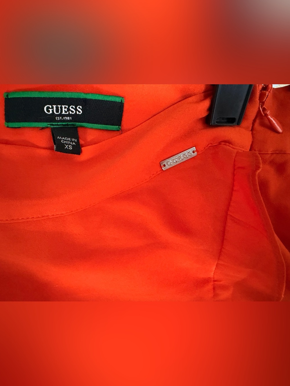 Guess Orange High-Low Ruffle Wrap Skirt - Picture 5 of 6